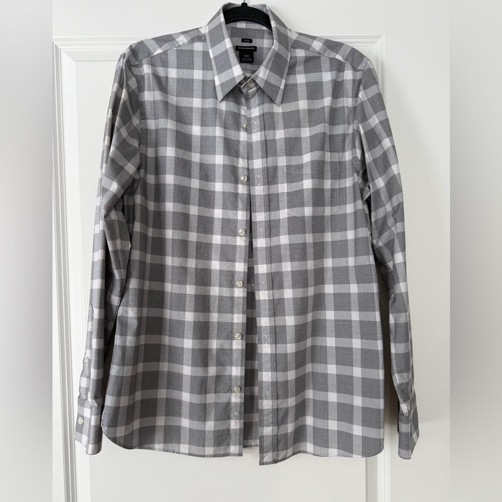 Club Monaco Gray Plaid Men's Shirt